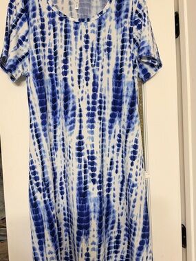 Blue Tie-Dye Mini Dress